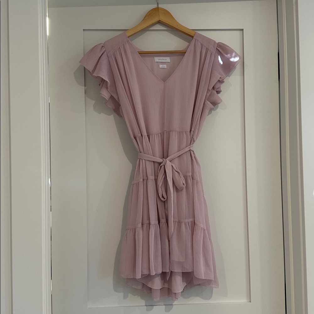 Aritzia Little Moon Blush Pink V-Neck Dress